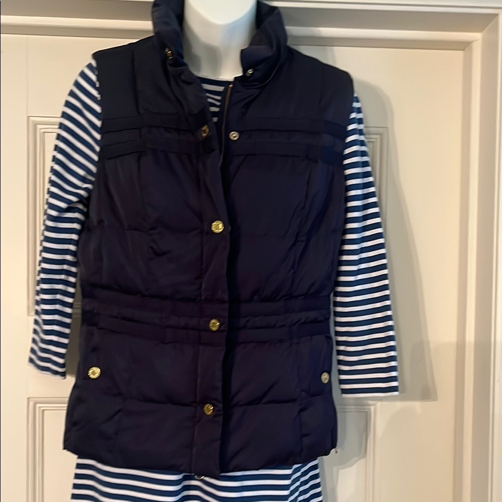 Lilly Pulitzer Navy Vest with Gold Accents